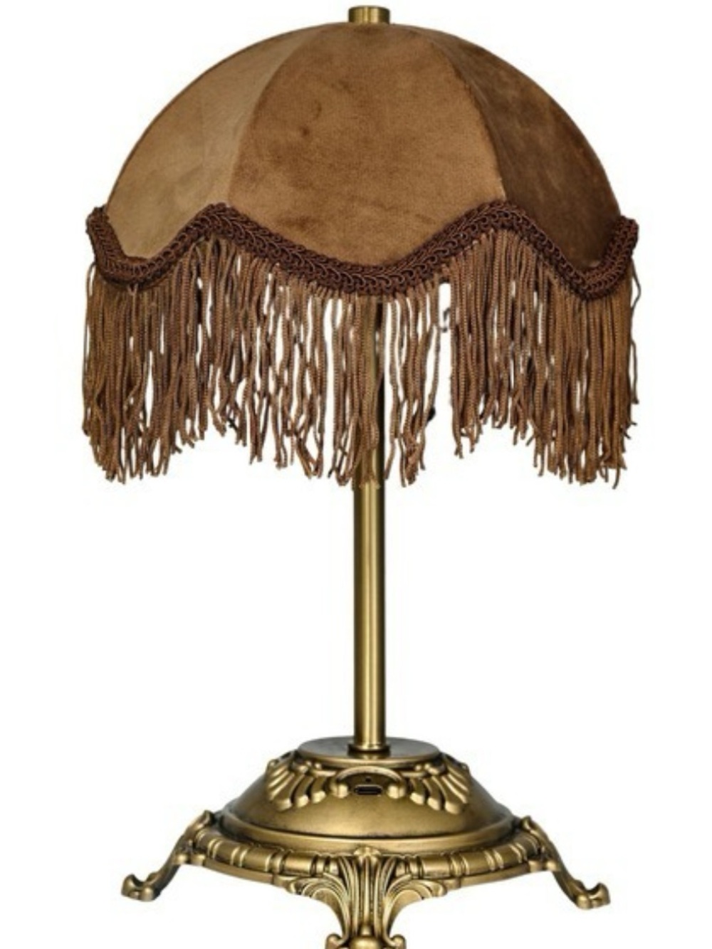 Home Decor Collection Sterling & Noble Home Brown Velvet Fringe Victorian Style